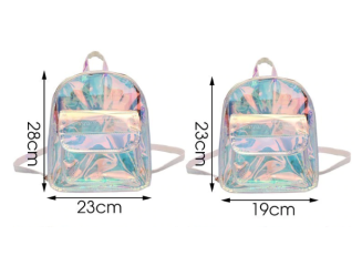 BYDI Mini Mochila Holográfica Transparente