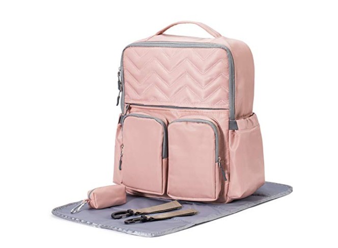 SoHo Designs Mochila de Maternidade Multifuncional Rosa com Acessórios