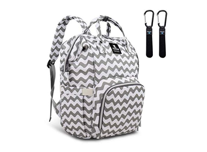 HaloVa Mochila de Maternidade Multifuncional Expansível Preta