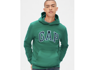 GAP Casaco de Moletom com Capuz Logo Verde