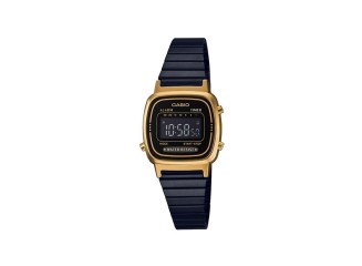 Casio Relógio Digital Vintage LA670WEGB-1B Preto e Dourado