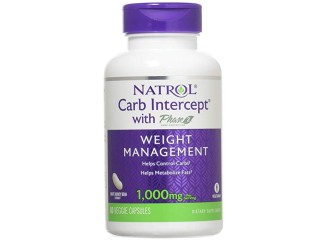 Natrol Suplemento Bloqueador de Carboidratos Carb Intercept 1000mg (60 Cápsulas)