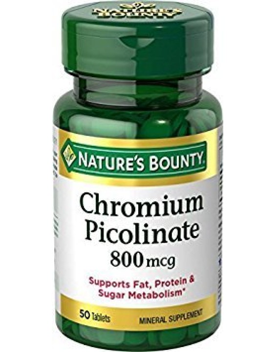 Nature's Bounty Suplemento de Cromo Chromium Picolinate 800mcg (50 Comprimidos)