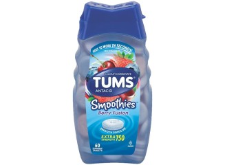 TUMS Anti-ácido Alívio para Azia Smoothies Extra Strength 750 Sabor Berry Fusion (Contém 60)